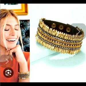 Stella & Dot Pegasus wrap bracelet, gold.  Stunning & versatile! Adjustable.